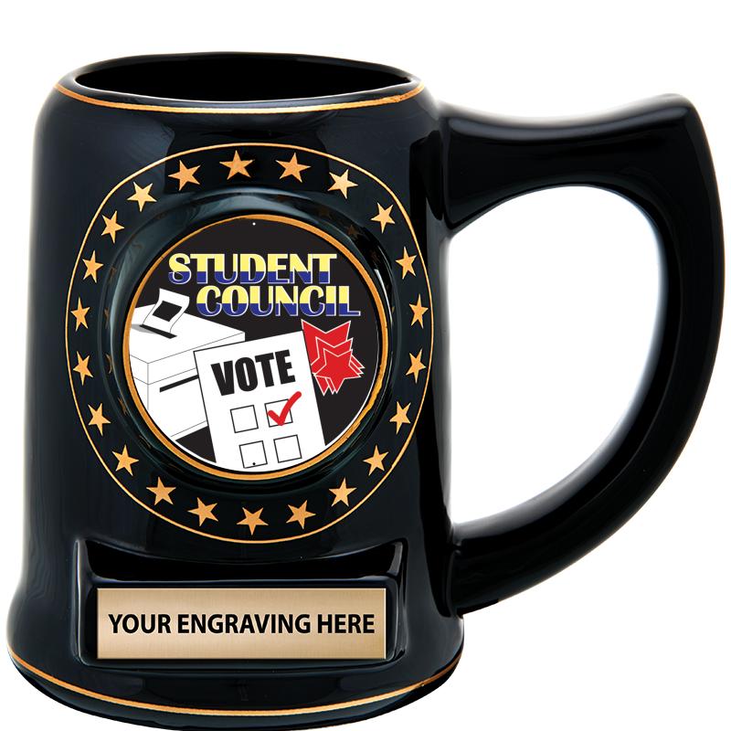 5 1/4" STAR CERAMIC BLACK MUG