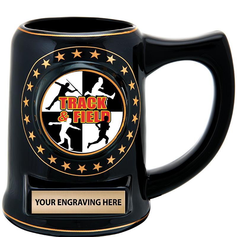 5 1/4" STAR CERAMIC BLACK MUG