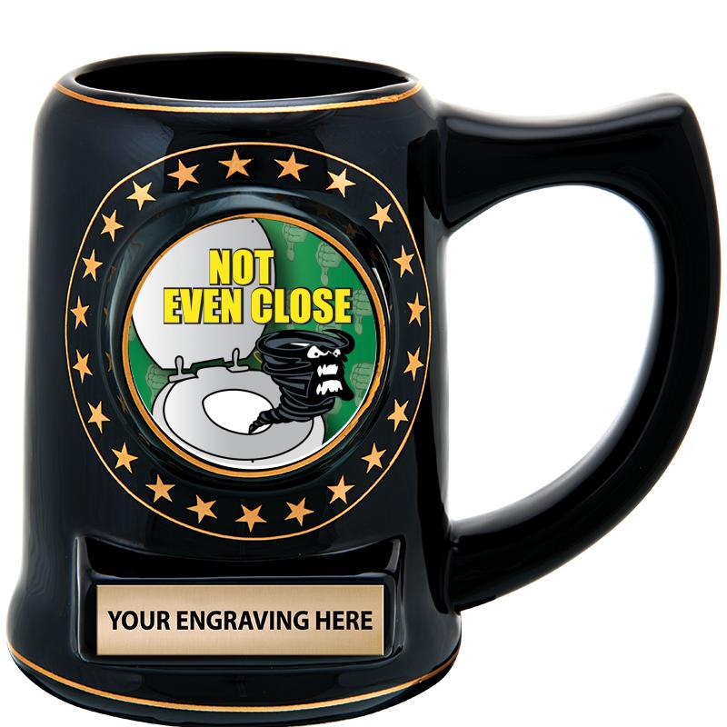 5 1/4" STAR CERAMIC BLACK MUG