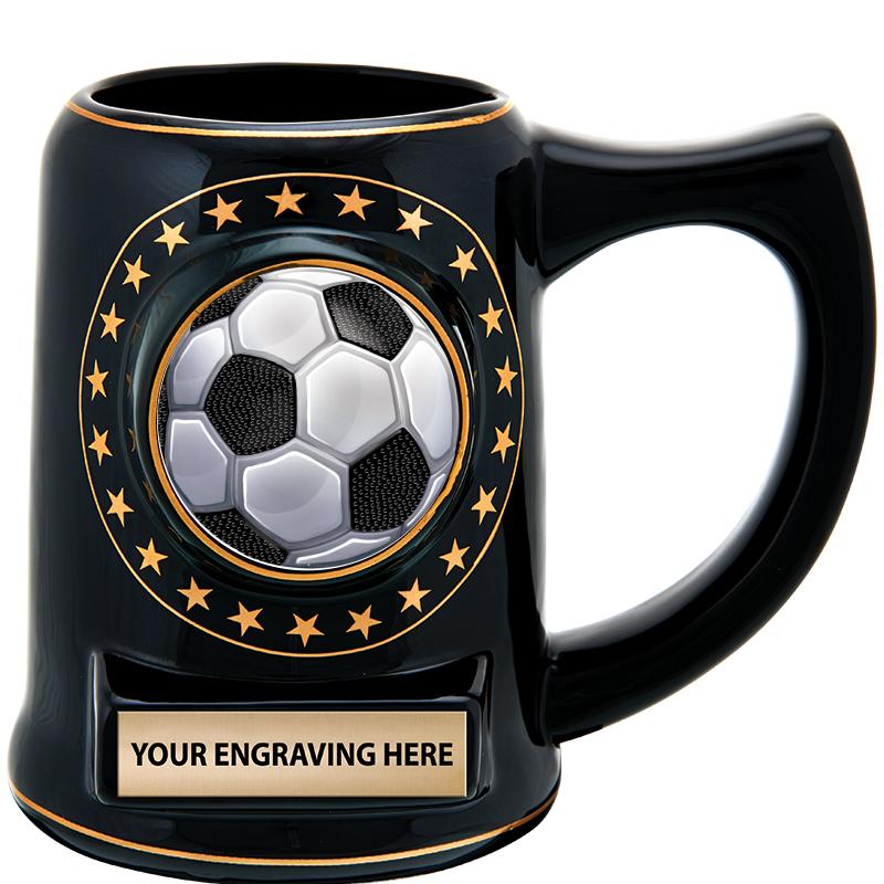 5 1/4" STAR CERAMIC BLACK MUG