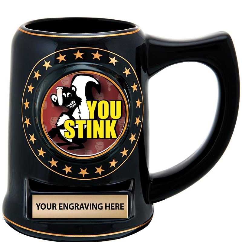 5 1/4" STAR CERAMIC BLACK MUG