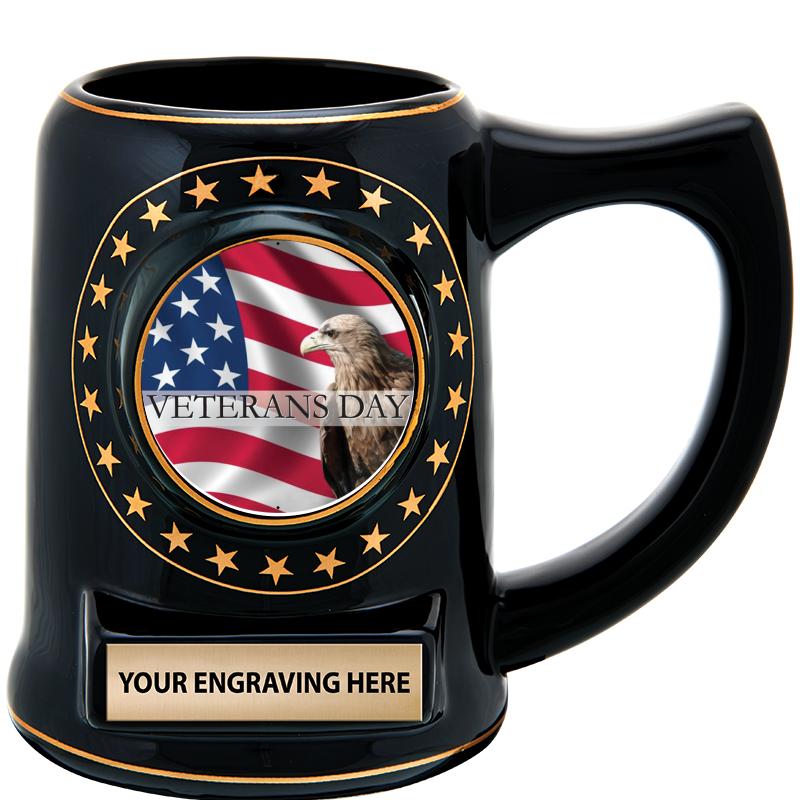 5 1/4" STAR CERAMIC BLACK MUG