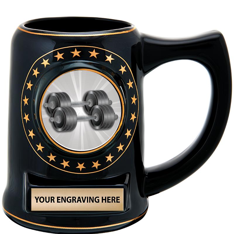 5 1/4" STAR CERAMIC BLACK MUG