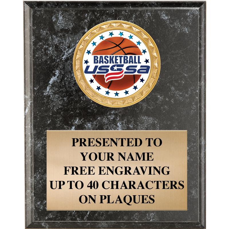 4X6 USSSA BLACK PLAQUE