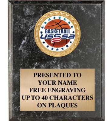 USSSA Black Marbleized Plaques
