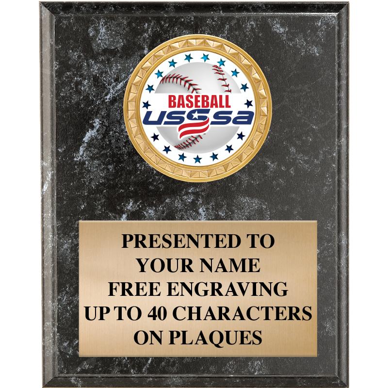 4X6 USSSA BLACK PLAQUE