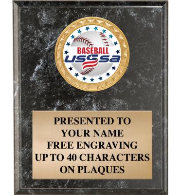 USSSA Black Marbleized Plaques