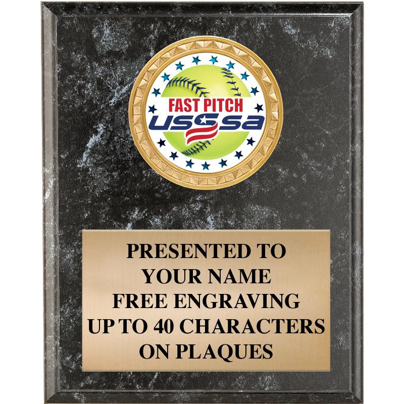 4X6 USSSA BLACK PLAQUE