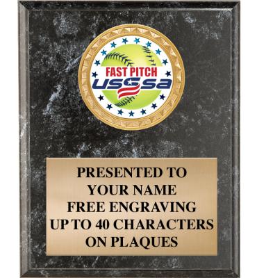 USSSA Black Marbleized Plaques