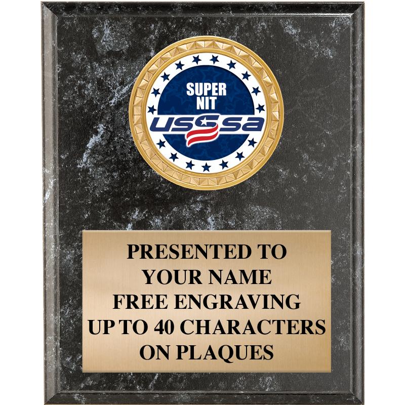 4X6 USSSA BLACK PLAQUE