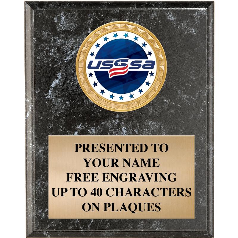 4X6 USSSA BLACK PLAQUE