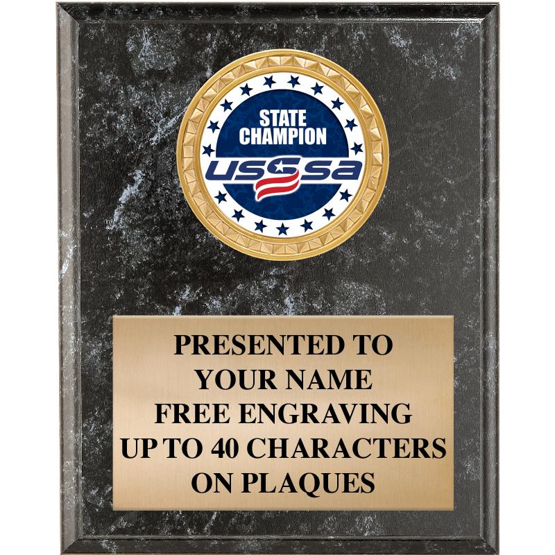 4X6 USSSA BLACK PLAQUE