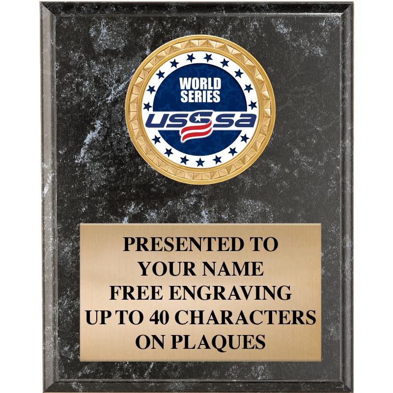 4X6 USSSA BLACK PLAQUE