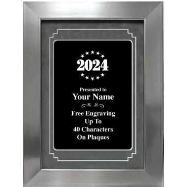 Framed Awards | Premium Silver Frame Plaque With Black Plate