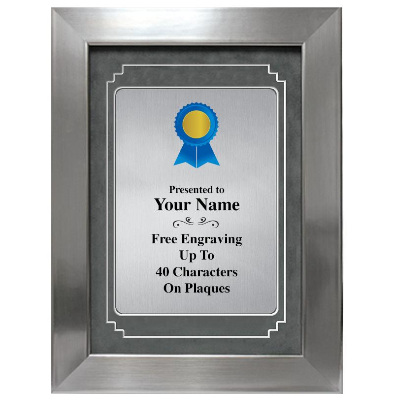 9 X 12 GRV SILVER MTL PLT PLQ