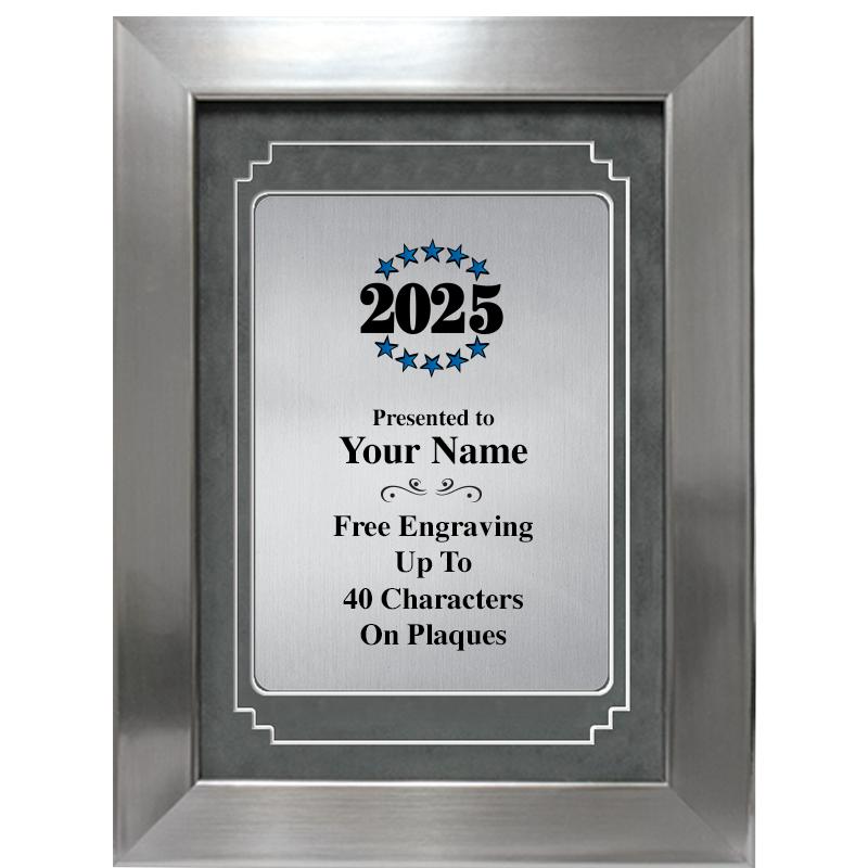 9 X 12 GRV SILVER MTL PLT PLQ