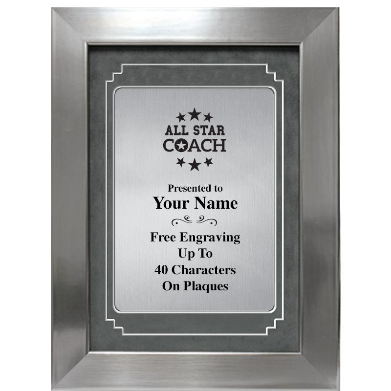 9 X 12 GRV SILVER MTL PLT PLQ