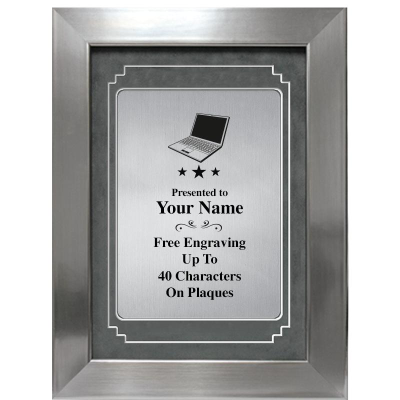 9 X 12 GRV SILVER MTL PLT PLQ