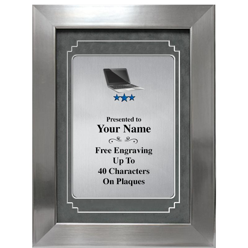 9 X 12 GRV SILVER MTL PLT PLQ