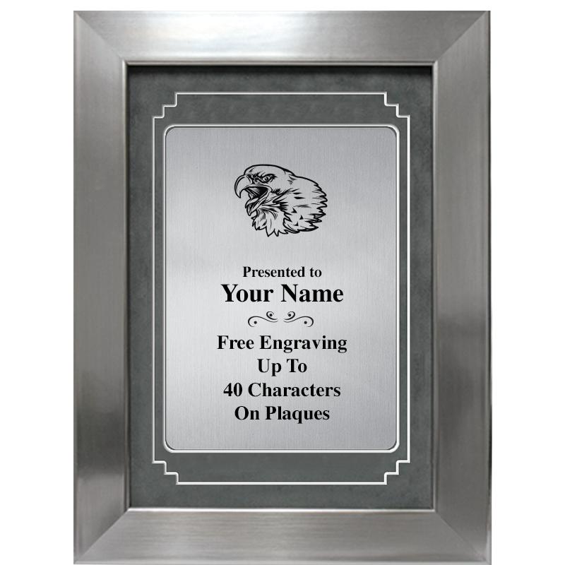 9 X 12 GRV SILVER MTL PLT PLQ