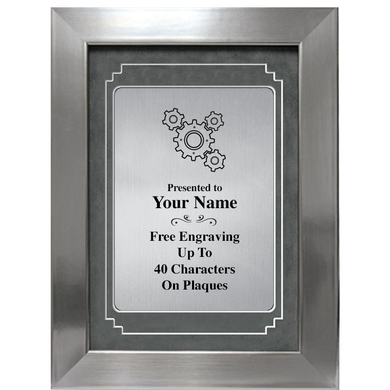 9 X 12 GRV SILVER MTL PLT PLQ