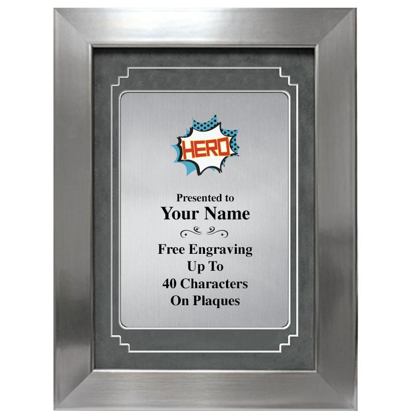 9 X 12 GRV SILVER MTL PLT PLQ