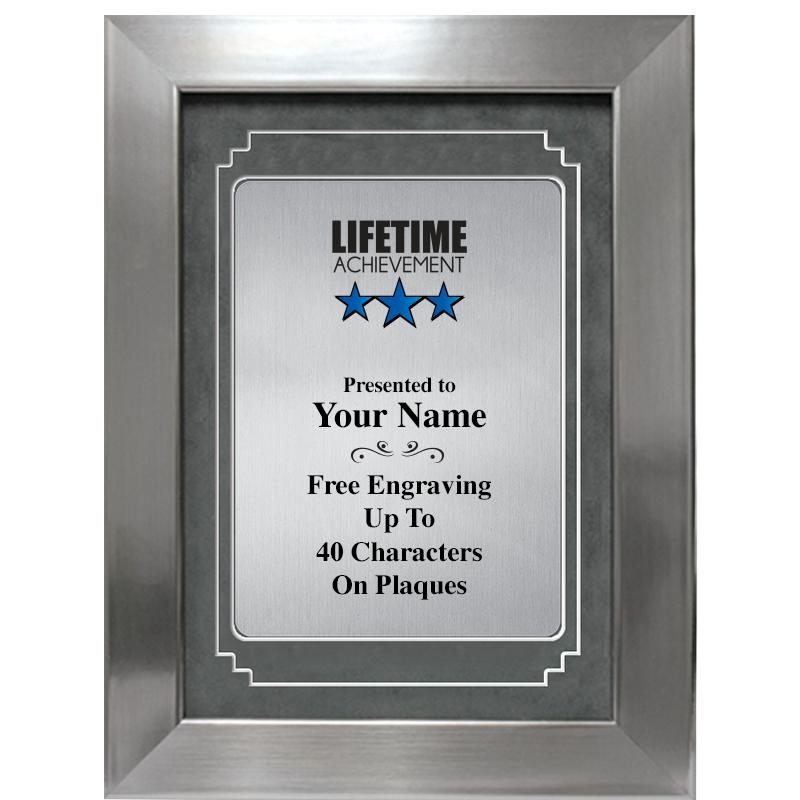 9 X 12 GRV SILVER MTL PLT PLQ