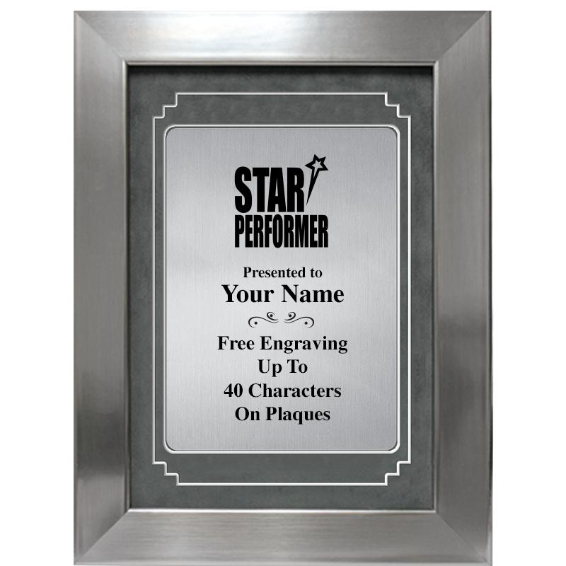 9 X 12 GRV SILVER MTL PLT PLQ