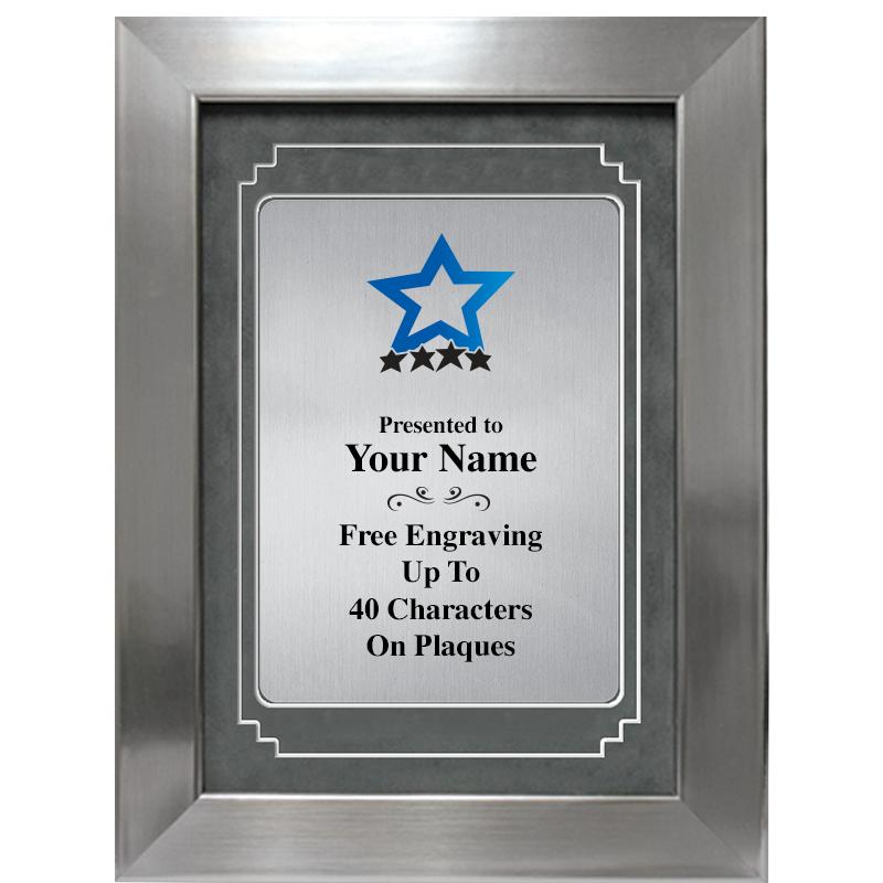 9 X 12 GRV SILVER MTL PLT PLQ