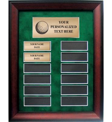 Golf Perpetual Plaque With Green Velveteen Matting