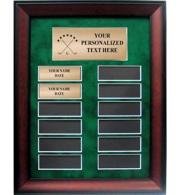 Golf Perpetual Plaque With Green Velveteen Matting