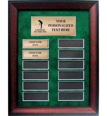 Golf Perpetual Plaque With Green Velveteen Matting