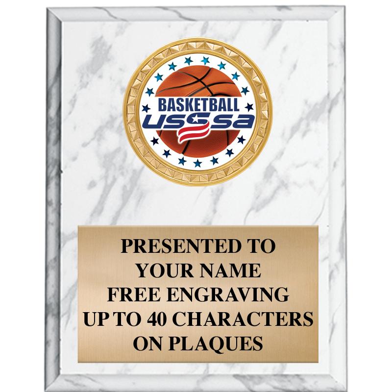 4X6 USSSA WHITE PLAQUE