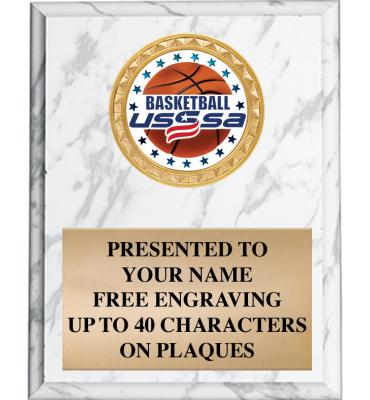 USSSA White Marbleized Plaques