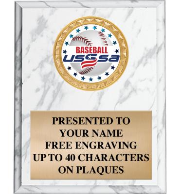 USSSA White Marbleized Plaques