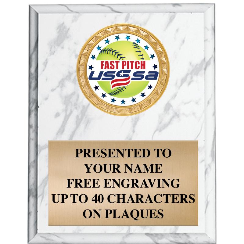 4X6 USSSA WHITE PLAQUE
