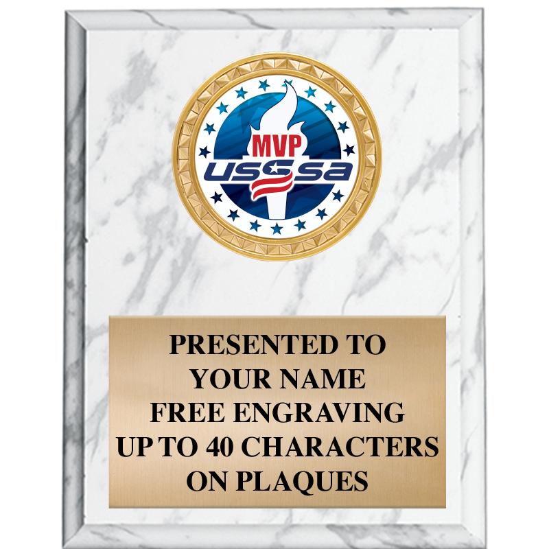 4X6 USSSA WHITE PLAQUE