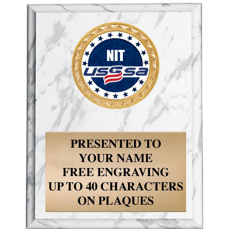 4X6 USSSA WHITE PLAQUE