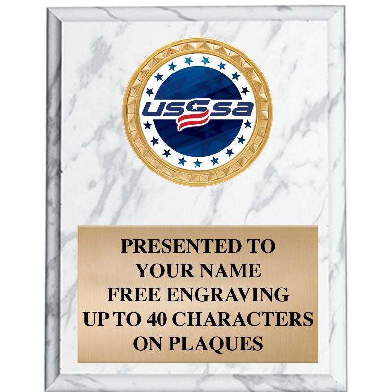4X6 USSSA WHITE PLAQUE