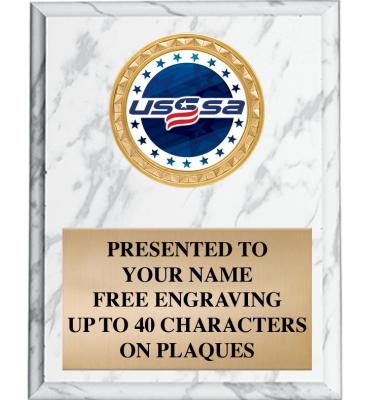 USSSA White Marbleized Plaques