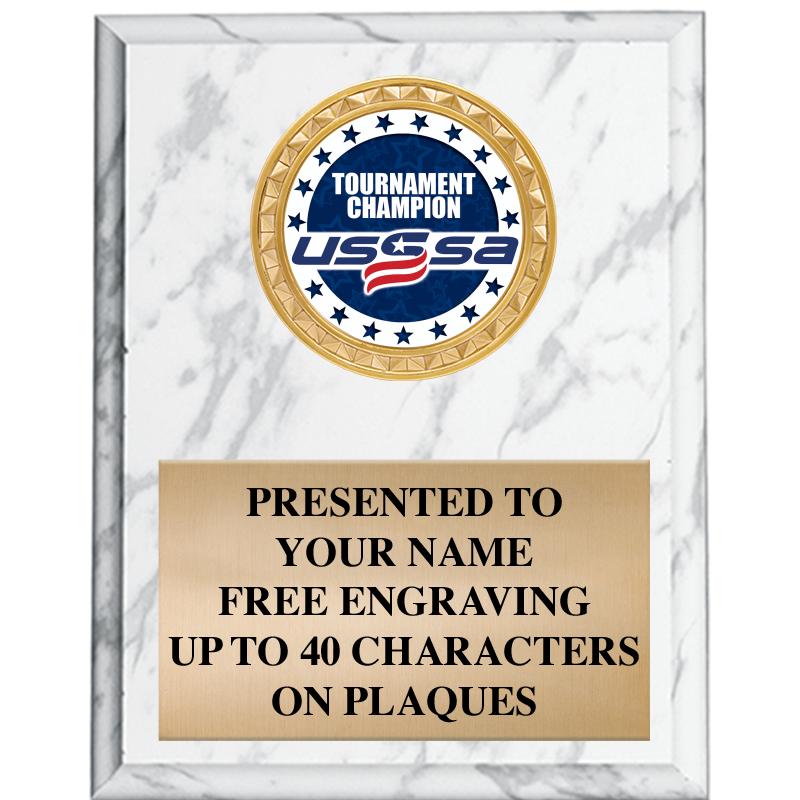 4X6 USSSA WHITE PLAQUE