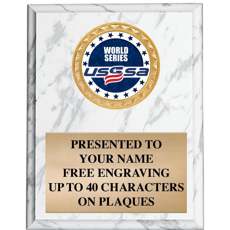 4X6 USSSA WHITE PLAQUE
