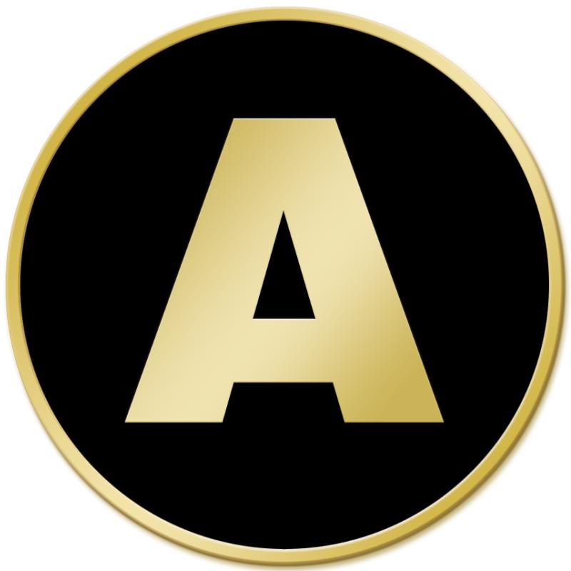 .75" GOLD ROUND INSERT PIN