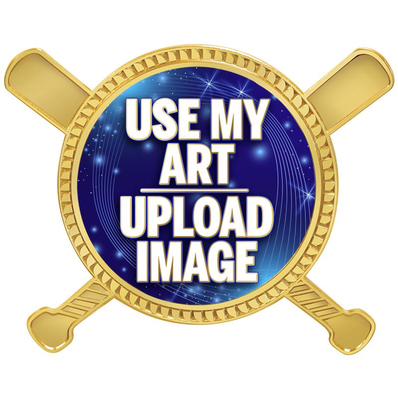 1.75"BB CROSSED BATS INSRT PIN