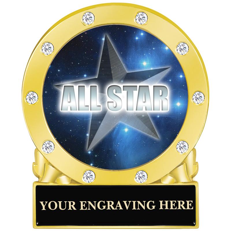 Gold Wrestling Pin Award, Crown Awards 1.35 Engravable Wrestling Pin