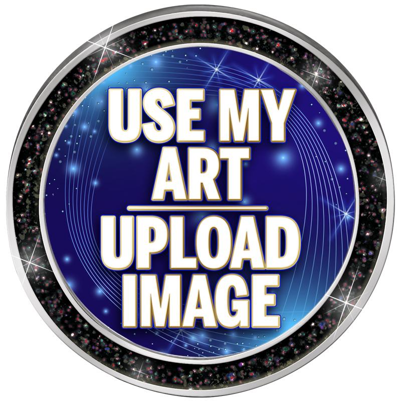 1.3" BLACK GLITTER INSERT PIN