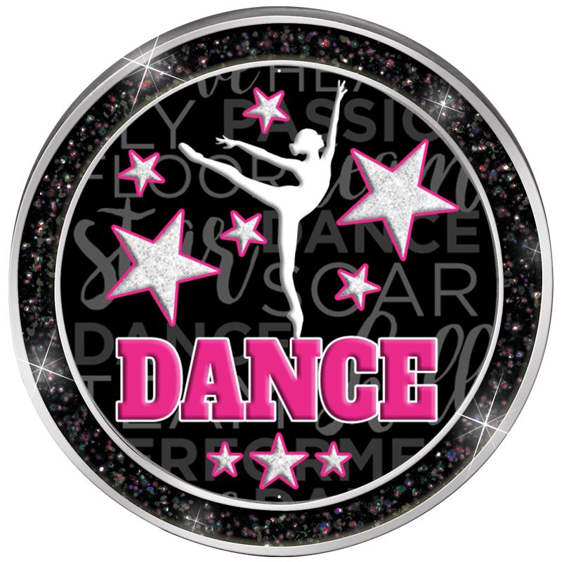 1.3" BLACK GLITTER INSERT PIN
