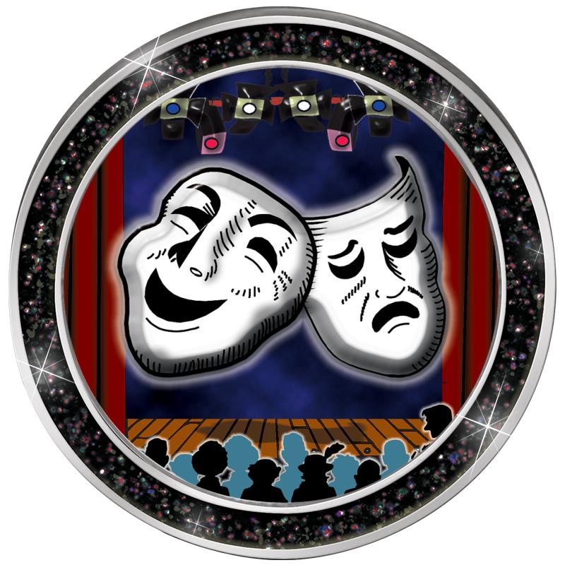 1.3" BLACK GLITTER INSERT PIN