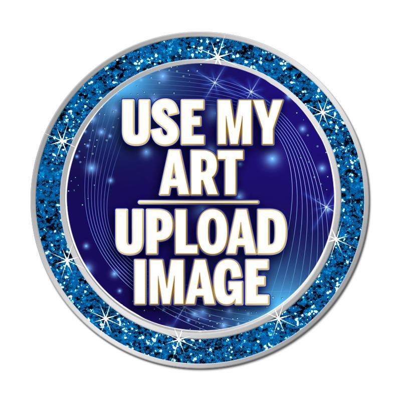 1.3" BLUE GLITTER INSERT PIN