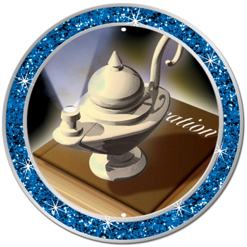 1.3" BLUE GLITTER INSERT PIN